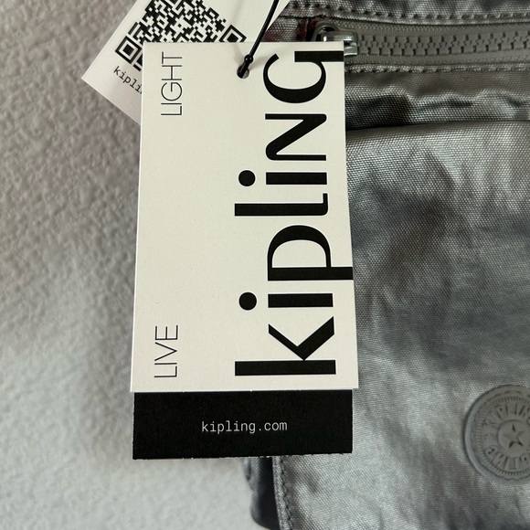 💜SOLD💜Kipling New Eleorado Mini Crossbody Bag Smooth Silver Metallic - Picture 3 of 15